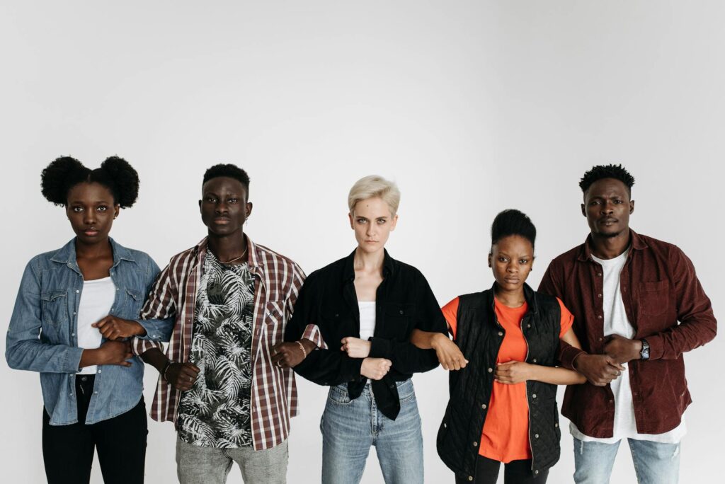 diverse group connecting