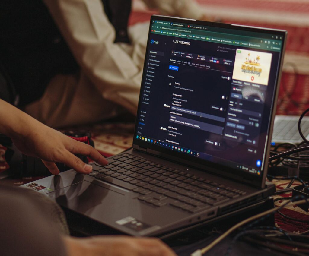 live streaming platform interface