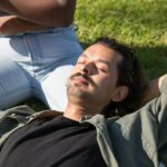 person basking in sun